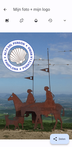 Camino Sello-app: plaats het logo op je foto